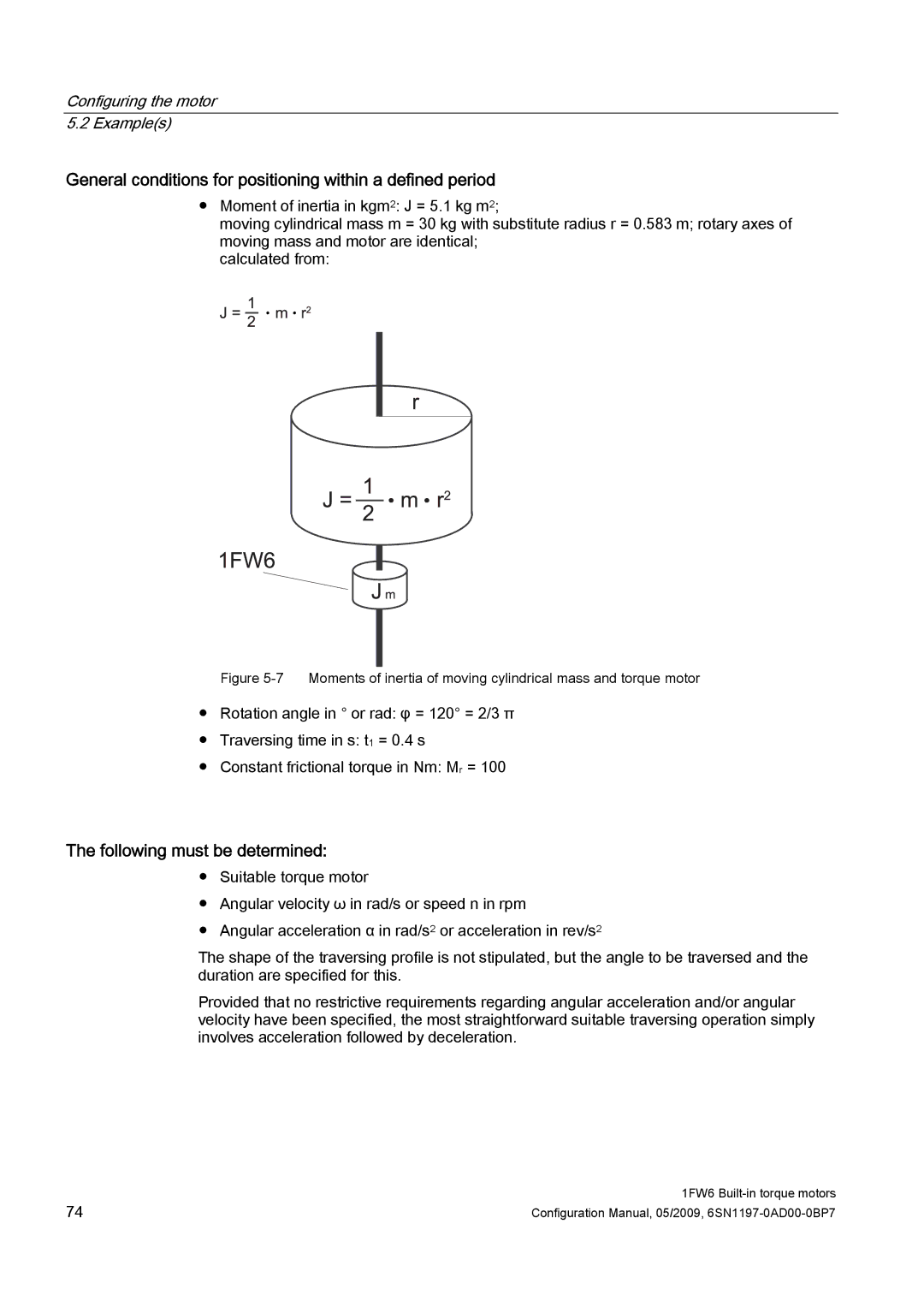 Siemens 611 configurationmanual General conditions for positioning within a defined period, Following must be determined 