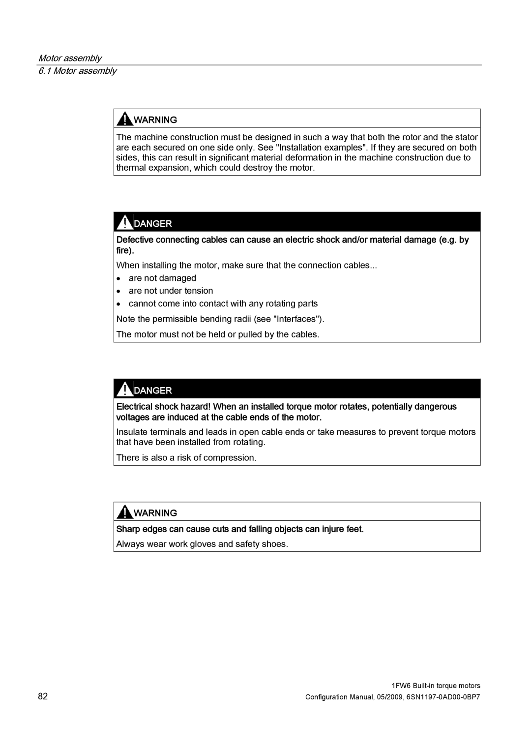 Siemens 611 configurationmanual Motor assembly 