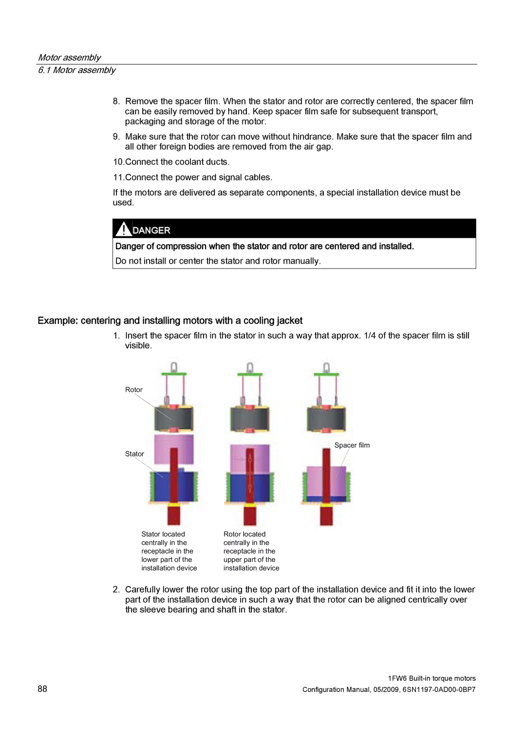 Siemens 611 configurationmanual Motor assembly 