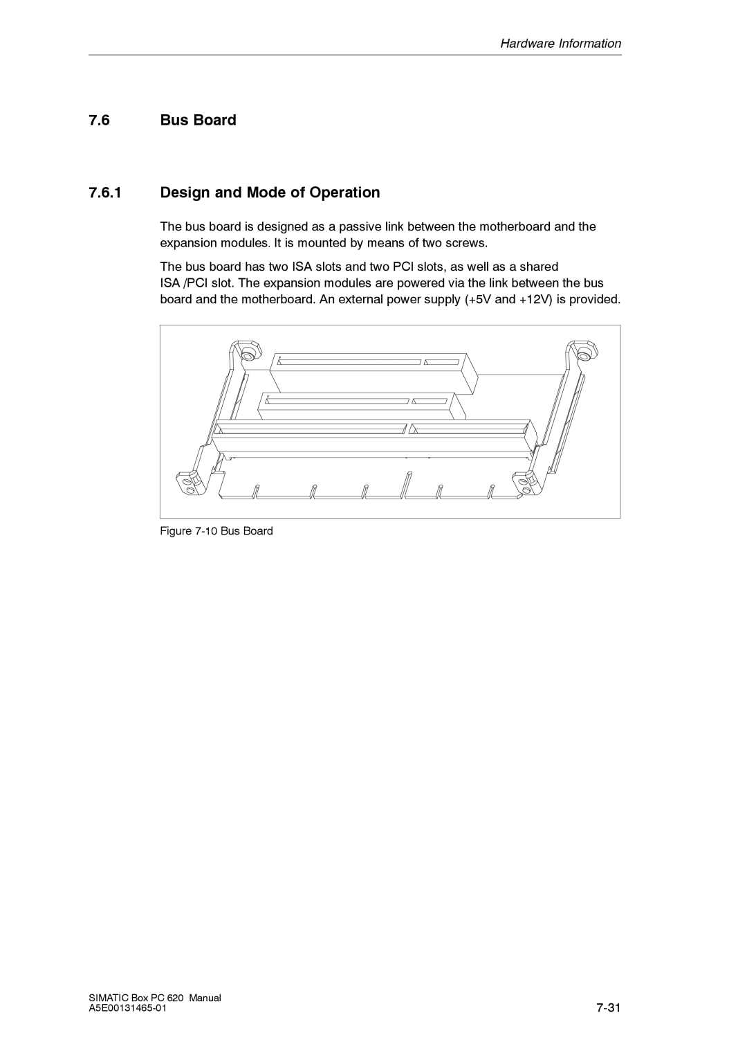 Siemens 620 appendix Bus Board Design and Mode of Operation 