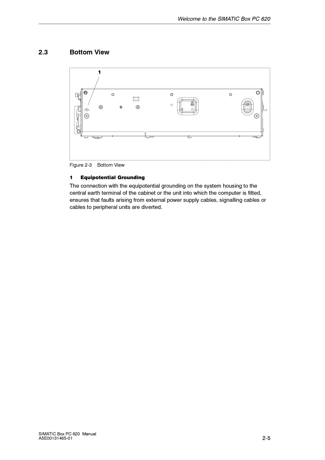 Siemens 620 appendix Bottom View Equipotential Grounding 