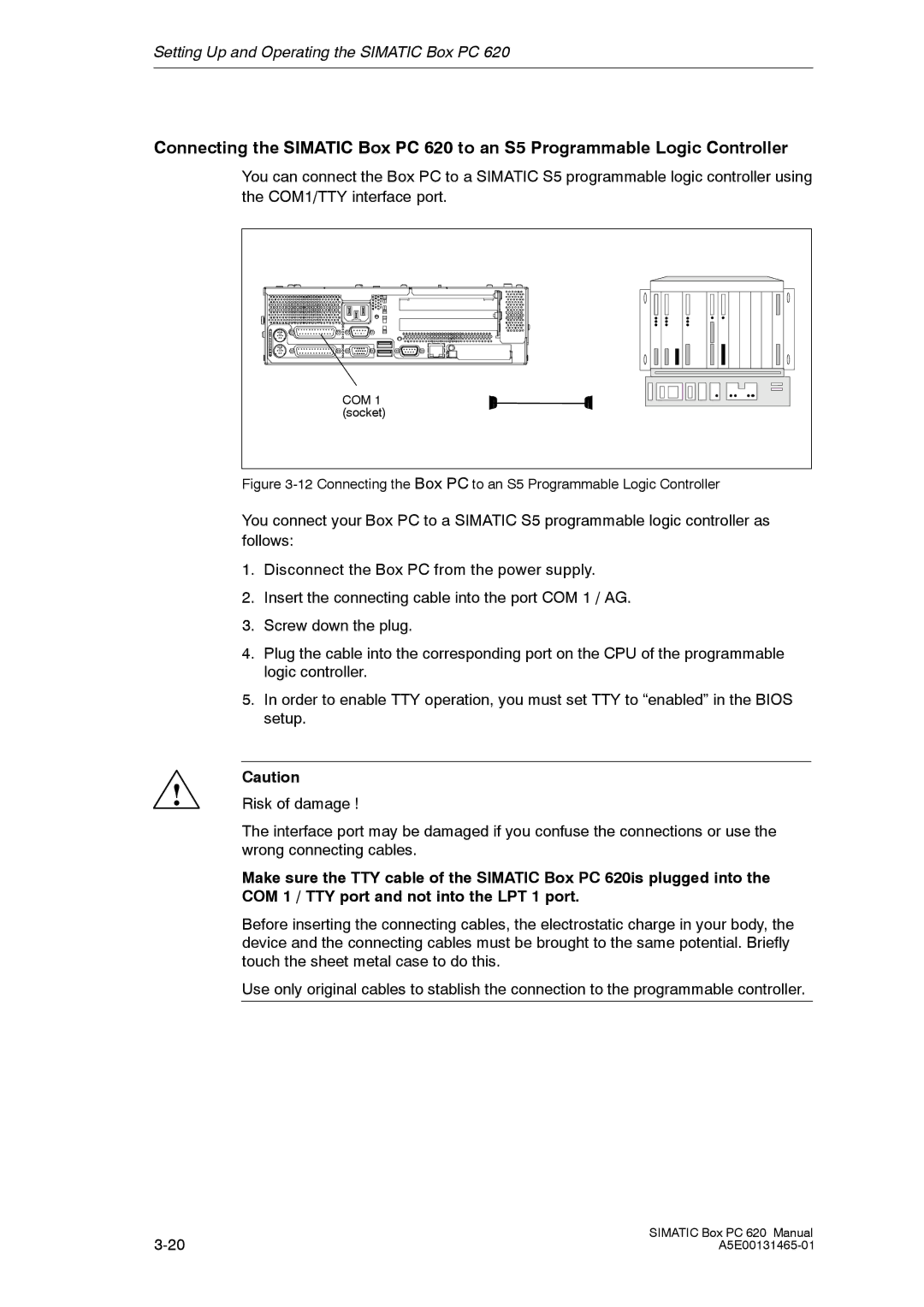 Siemens 620 appendix Risk of damage 