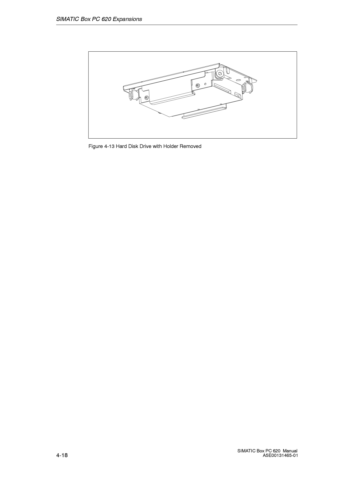 Siemens 620 appendix Hard Disk Drive with Holder Removed 