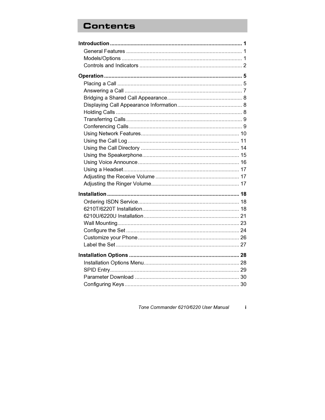 Siemens 6210, 6220 user manual Contents 