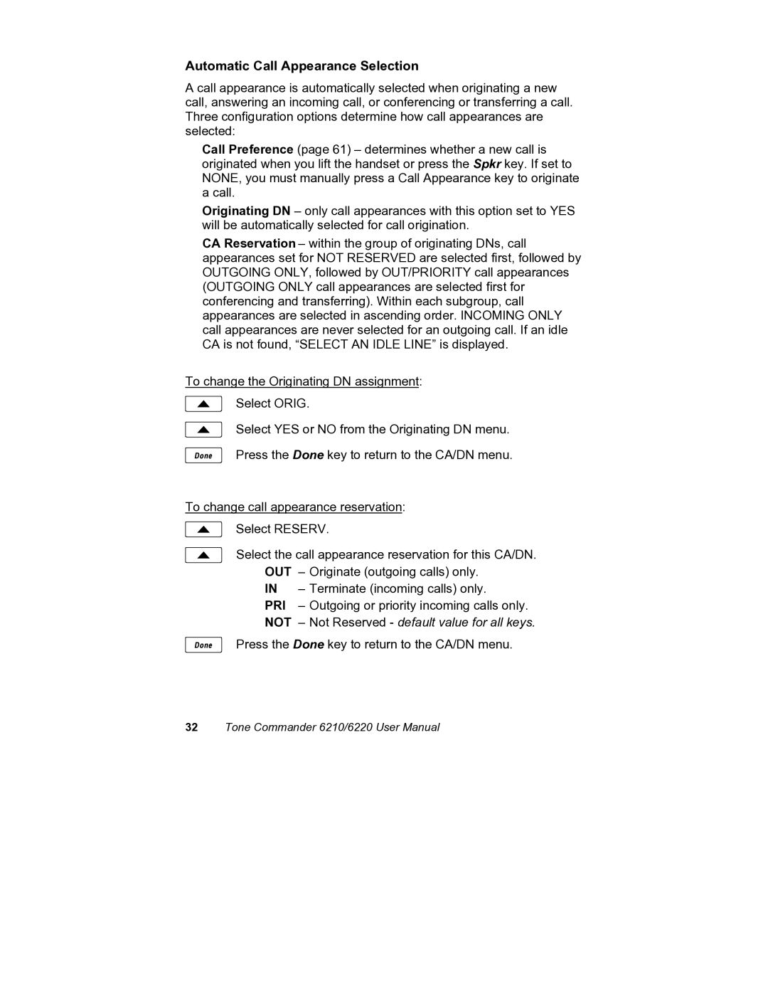 Siemens 6220, 6210 user manual Automatic Call Appearance Selection 