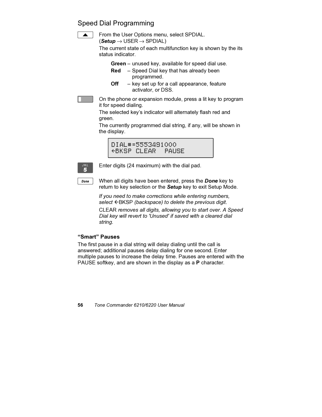 Siemens 6220, 6210 user manual Speed Dial Programming, Smart Pauses 