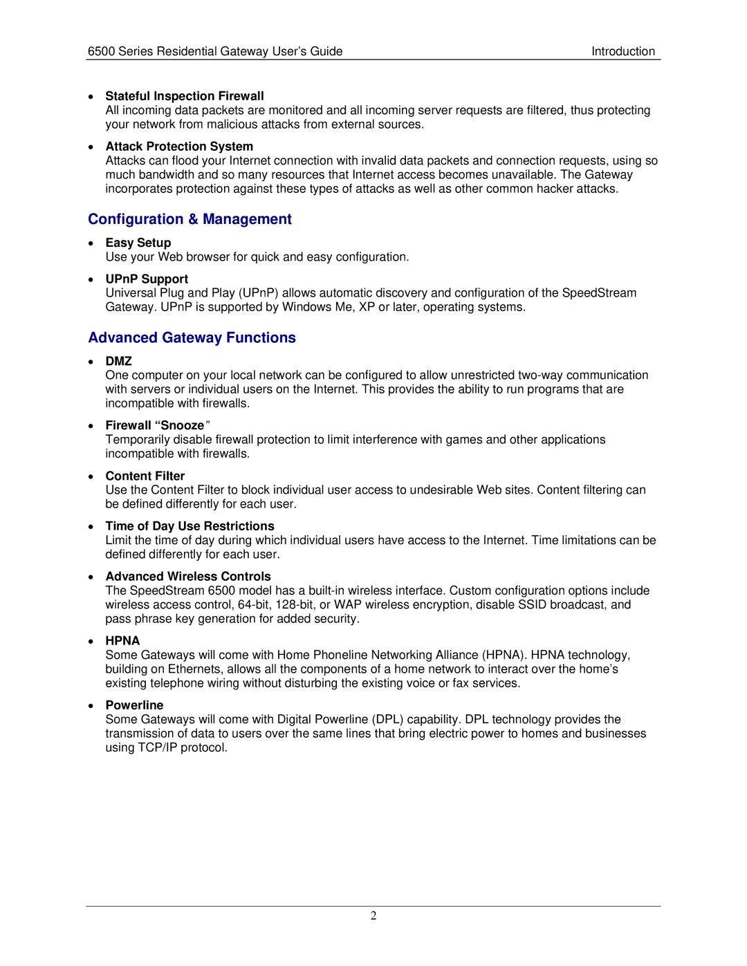 Siemens 6500 Series manual Configuration & Management, Advanced Gateway Functions 