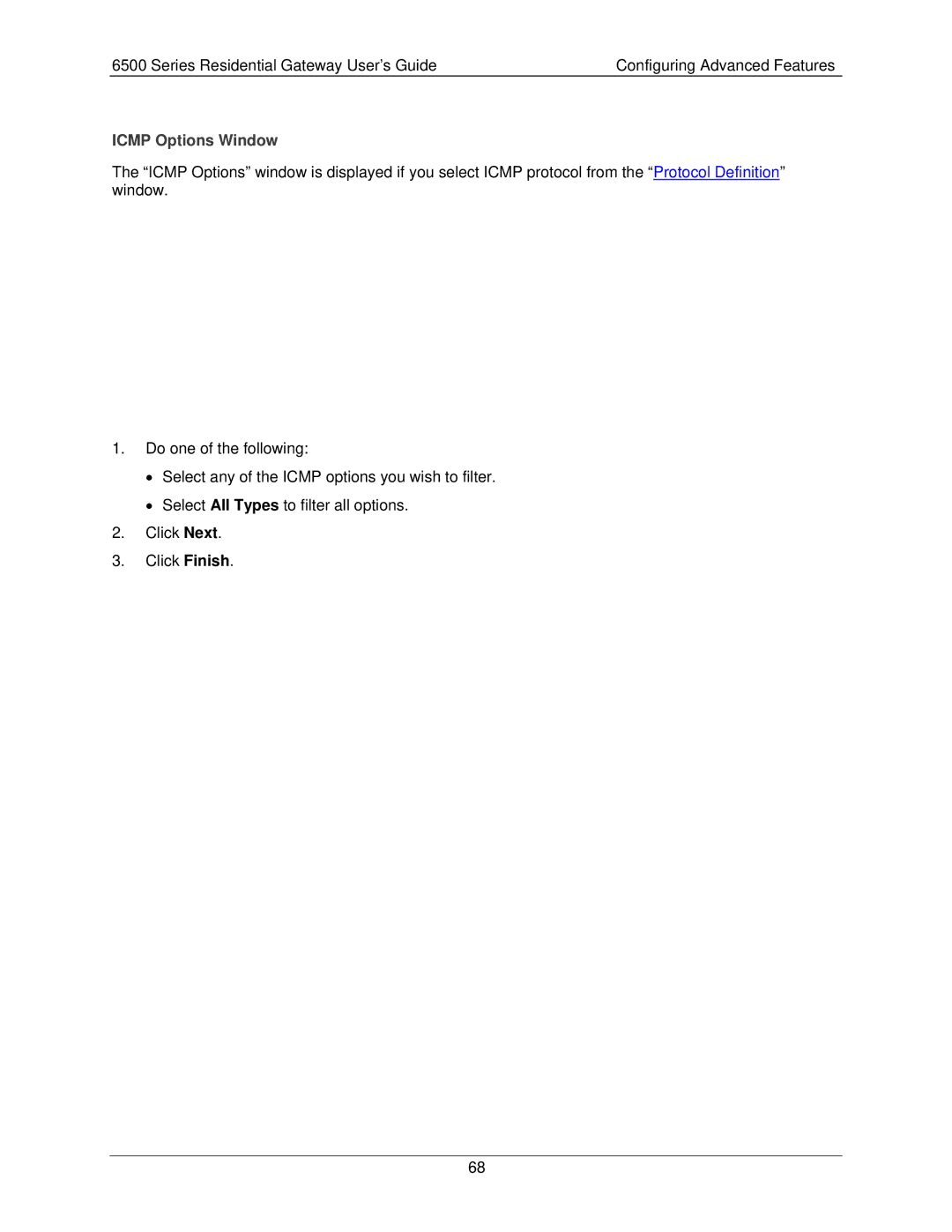 Siemens 6500 Series manual Icmp Options Window 