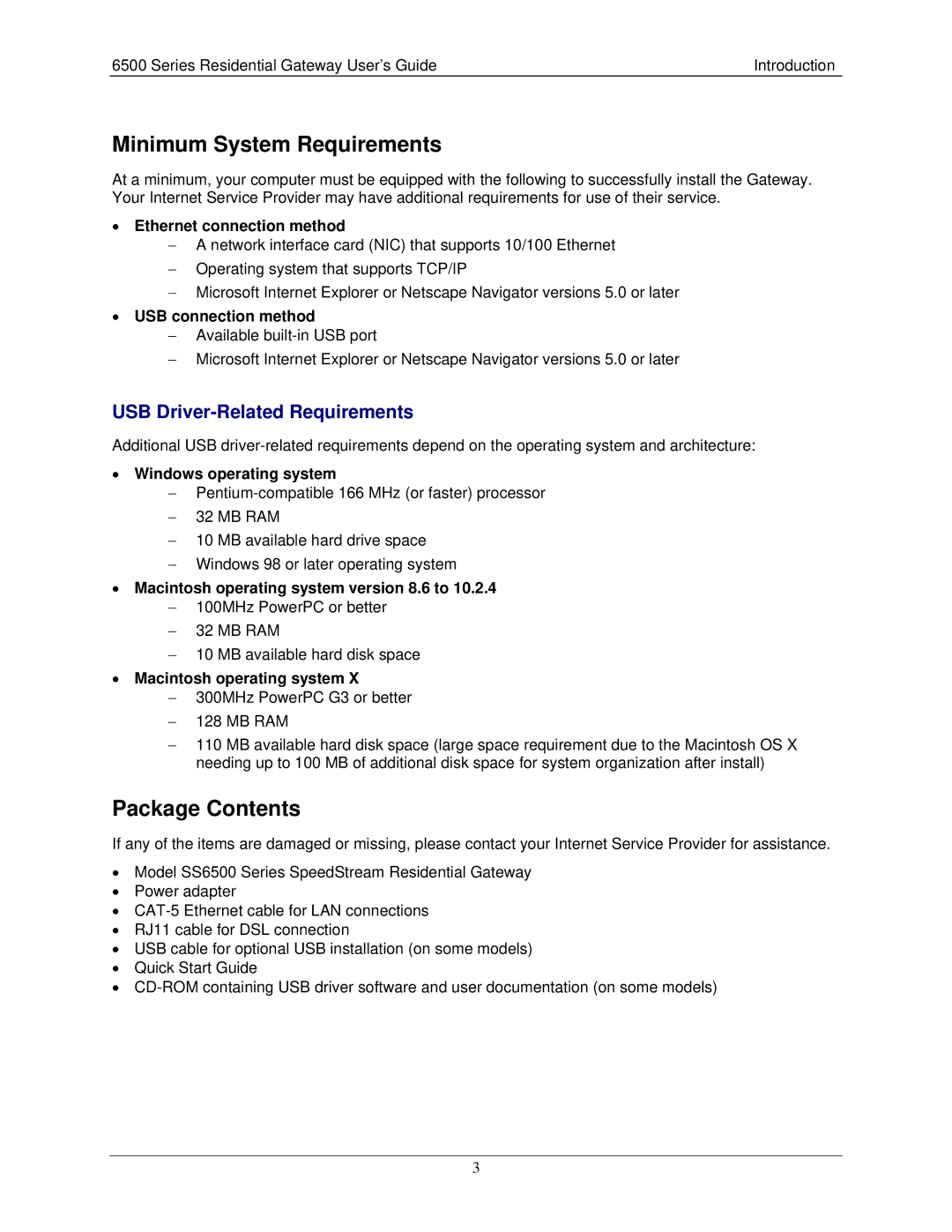 Siemens 6500 Series manual Minimum System Requirements, Package Contents 