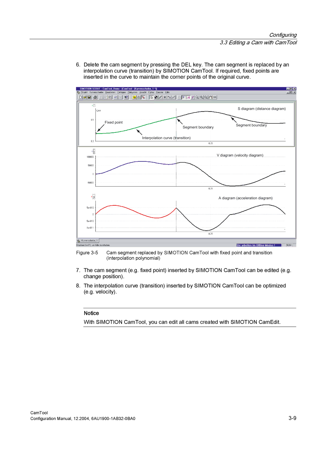 Siemens 6AU1900-1AB32-0BA0 configurationmanual Configuring 3.3 Editing a Cam with CamTool 