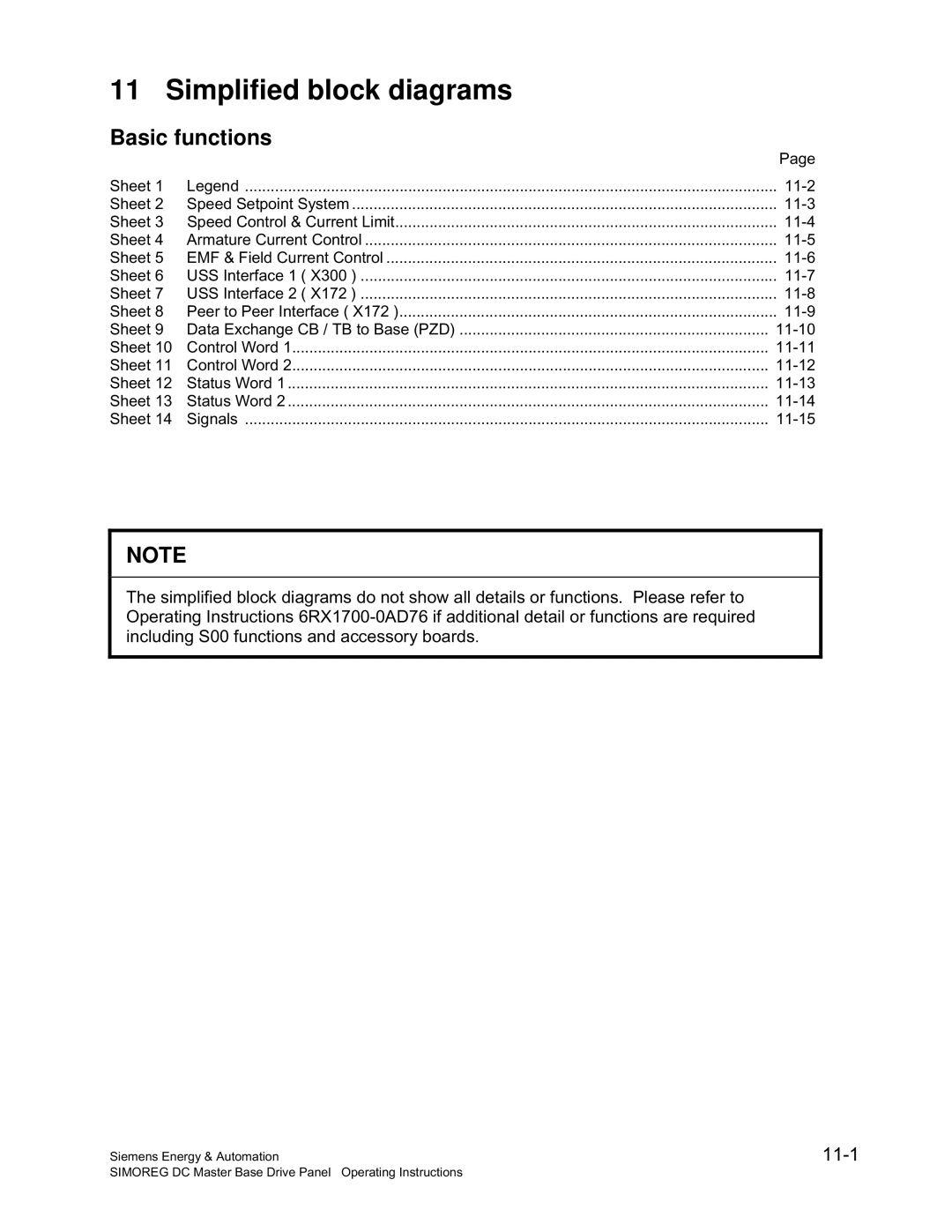 Siemens 6RA70 specifications Simplified block diagrams, Basic functions 