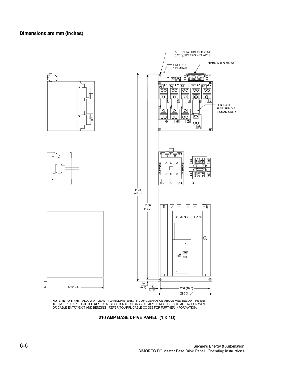 Siemens 6RA70 specifications 1120 44.1 1100 43.3 