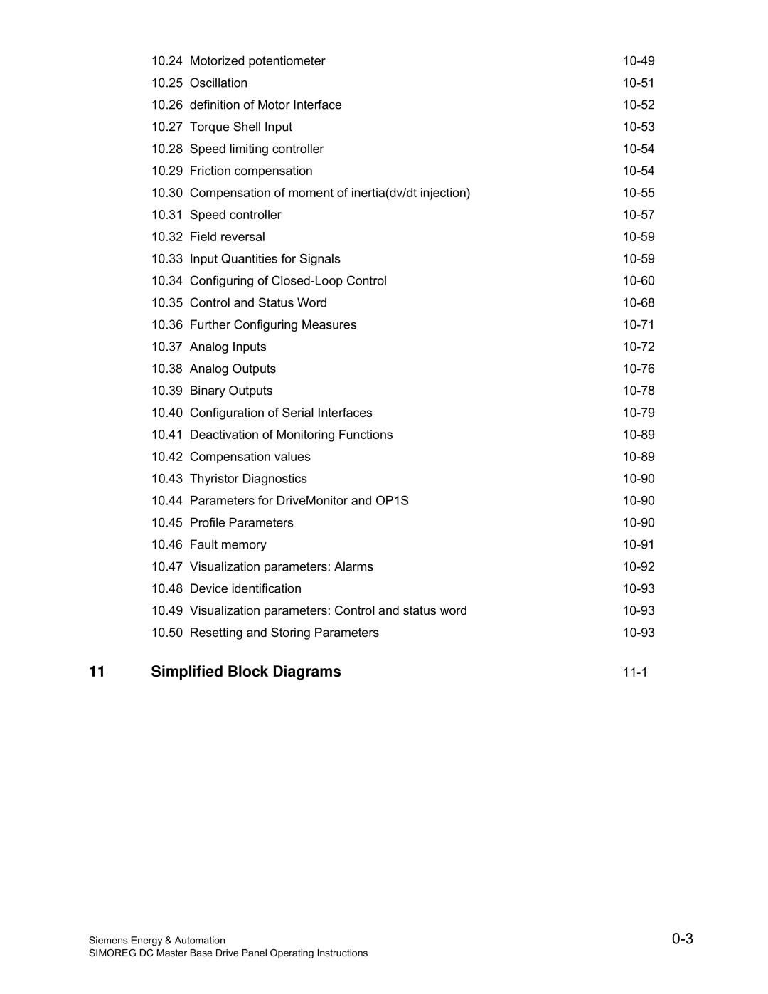 Siemens 6RA70 specifications Simplified Block Diagrams 