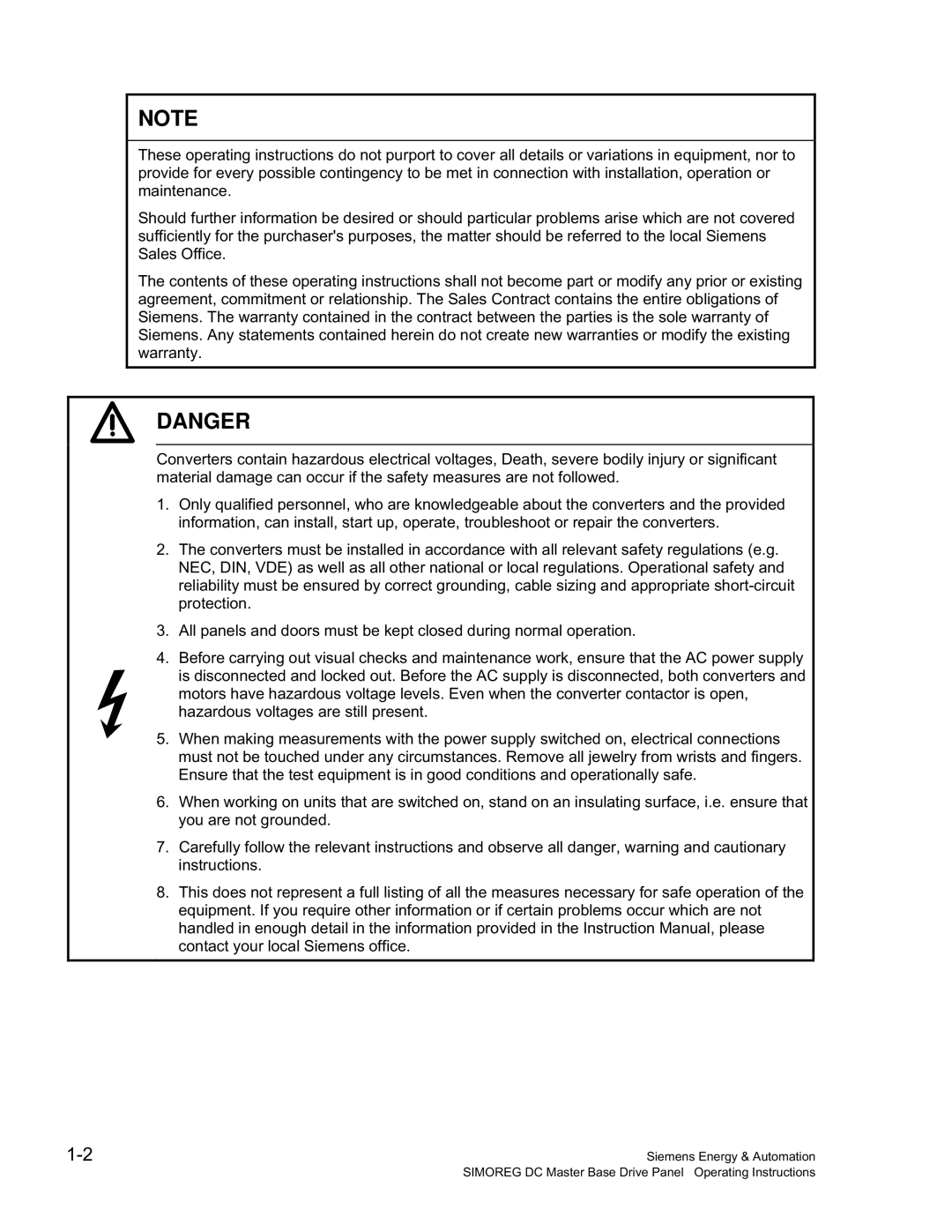 Siemens 6RA70 specifications Siemens Energy & Automation 