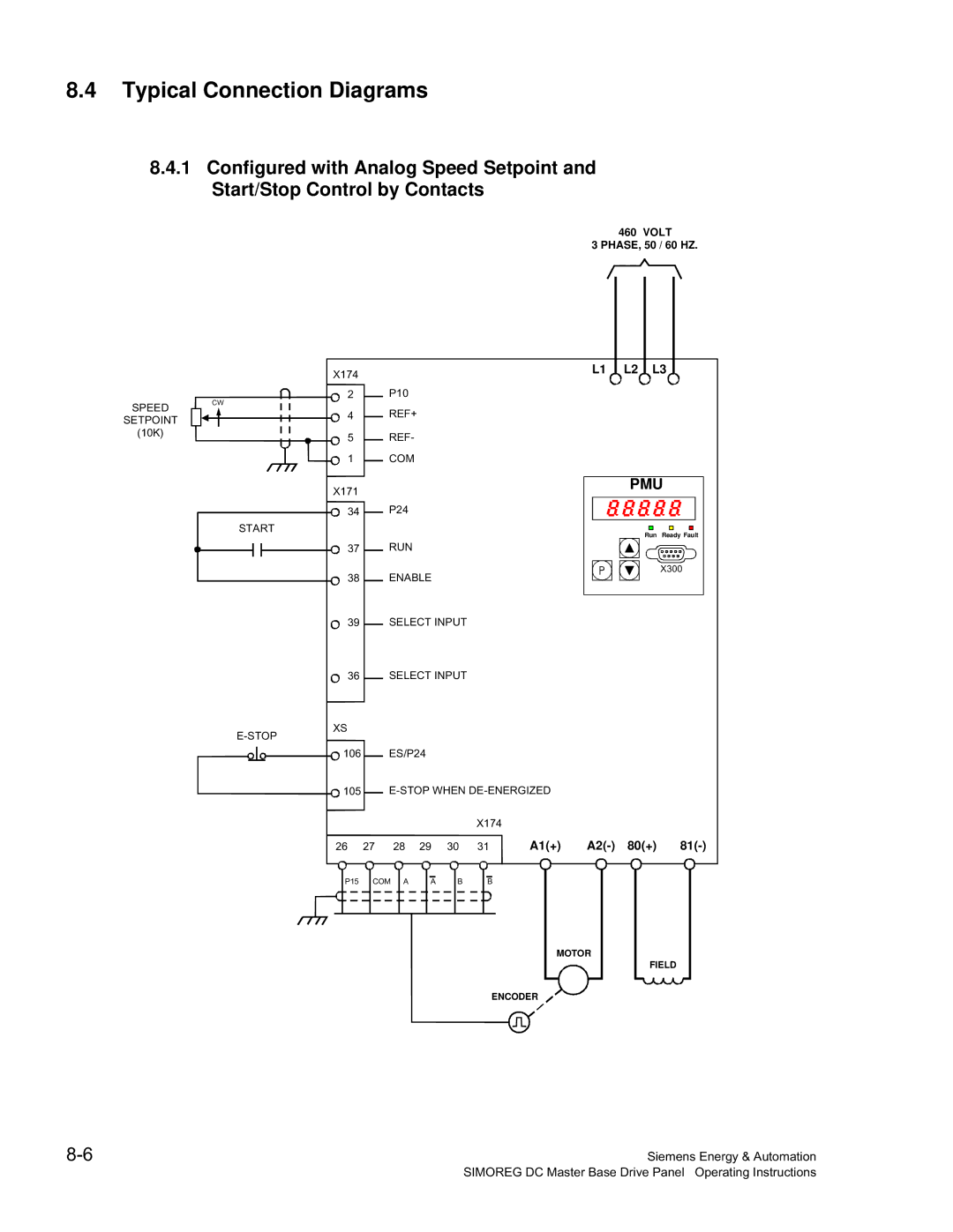 Siemens 6RA70 specifications Typical Connection Diagrams, Pmu, A1+ A2- 80+ 