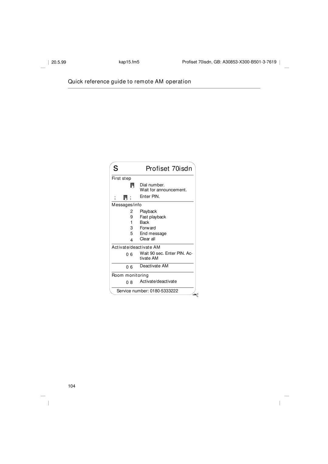 Siemens 70isdn operating instructions 104 