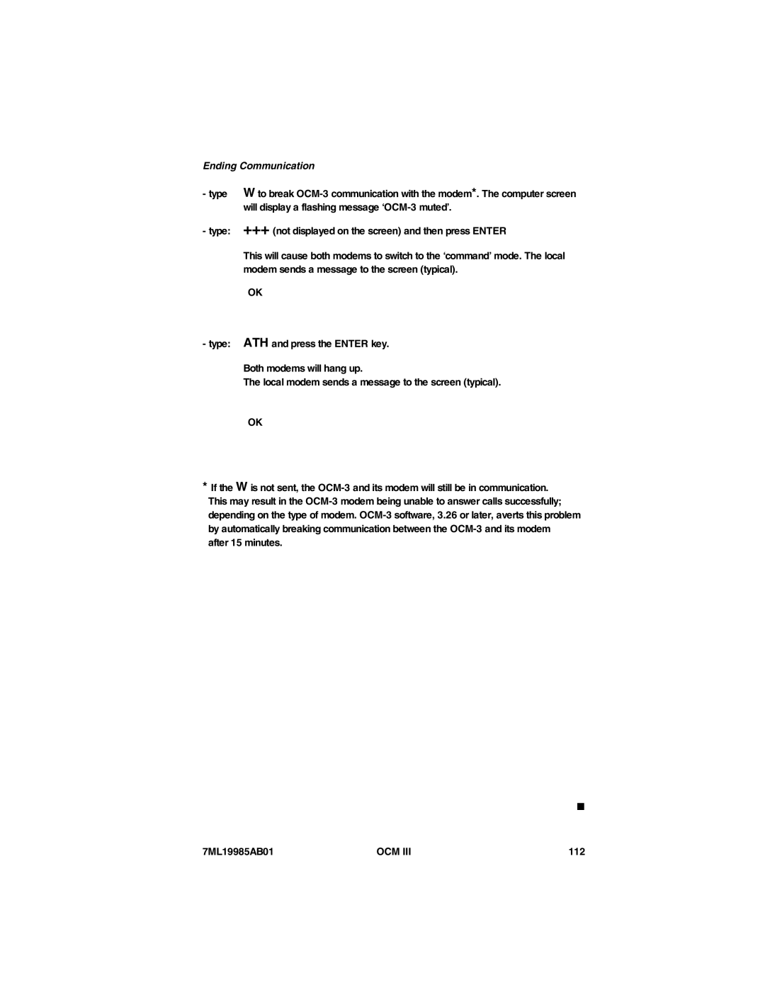 Siemens 7ML19985AB01 instruction manual Ending Communication, 112 