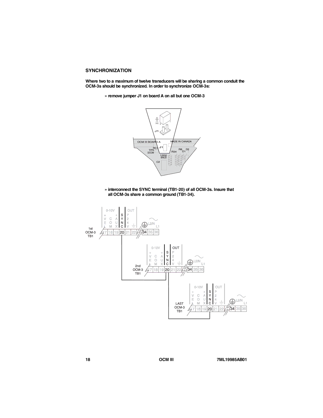 Siemens 7ML19985AB01 instruction manual Synchronization 