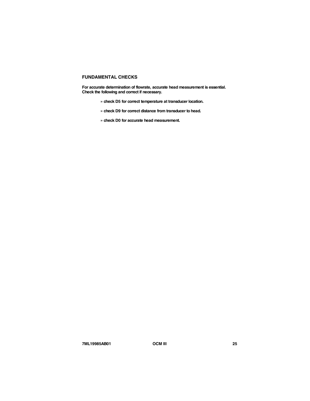 Siemens 7ML19985AB01 instruction manual Fundamental Checks 