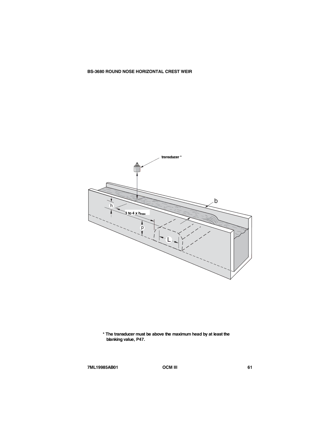 Siemens 7ML19985AB01 instruction manual BS-3680 Round Nose Horizontal Crest Weir 