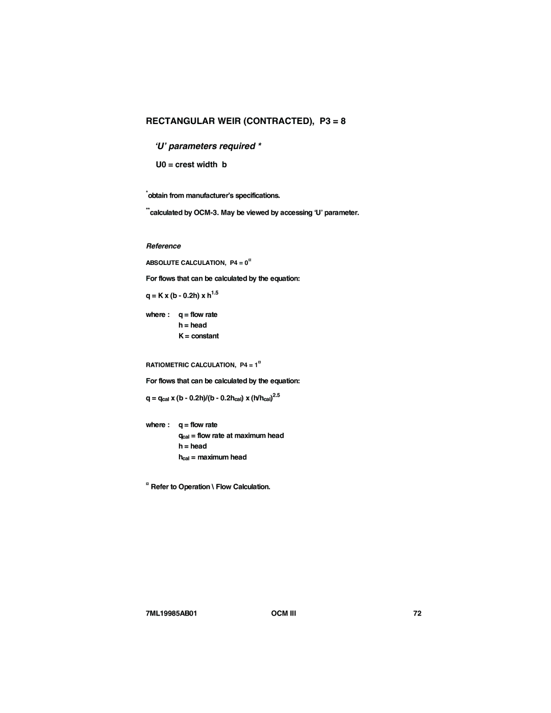 Siemens 7ML19985AB01 instruction manual U0 = crest width b, = constant 