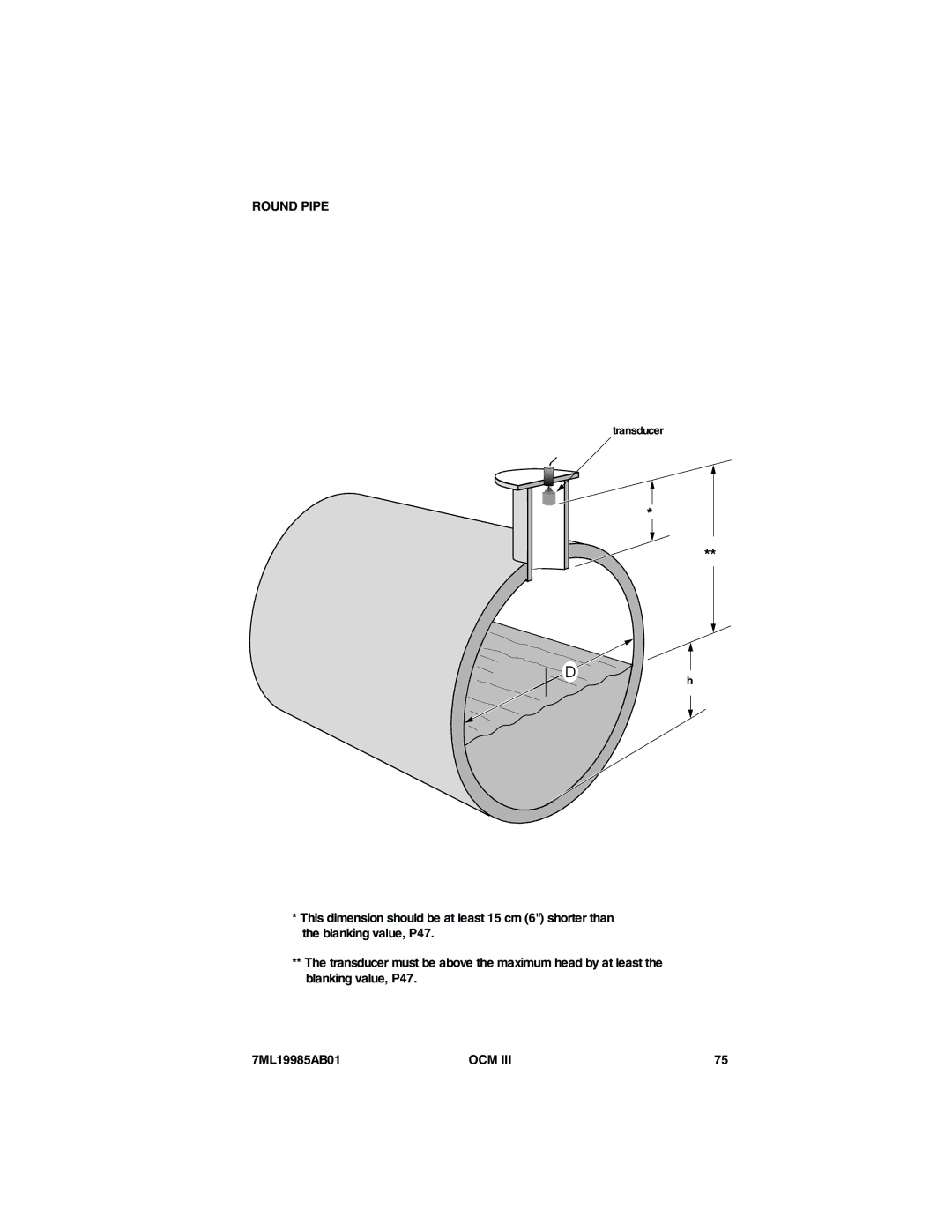 Siemens 7ML19985AB01 instruction manual Round Pipe 