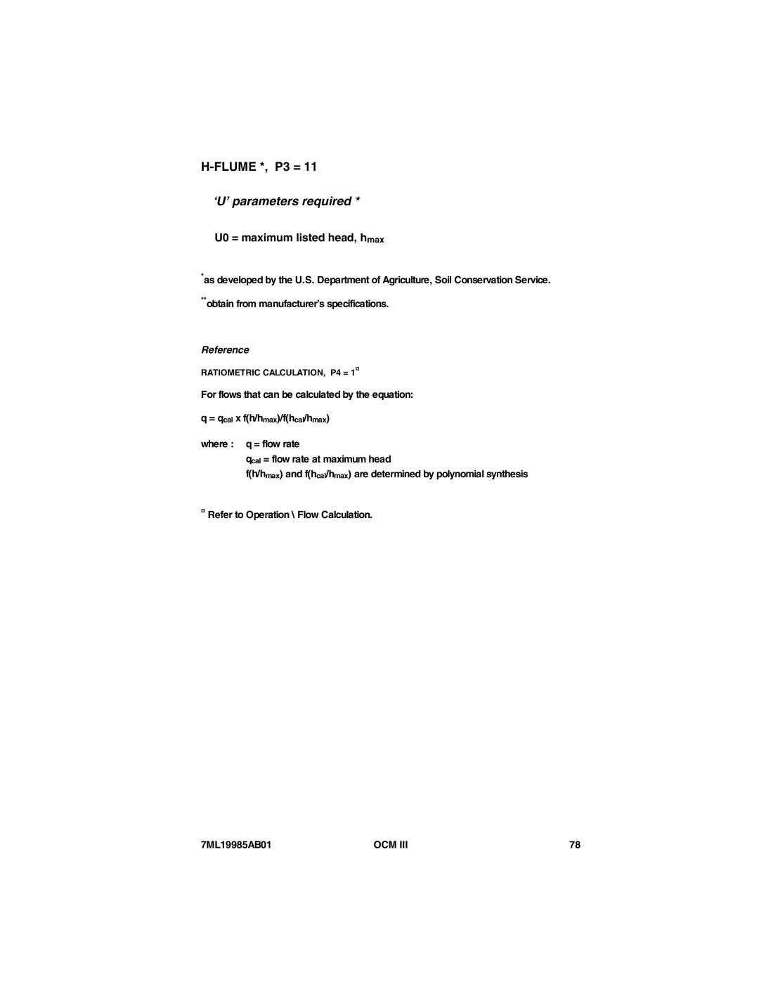 Siemens 7ML19985AB01 instruction manual U0 = maximum listed head, hmax 