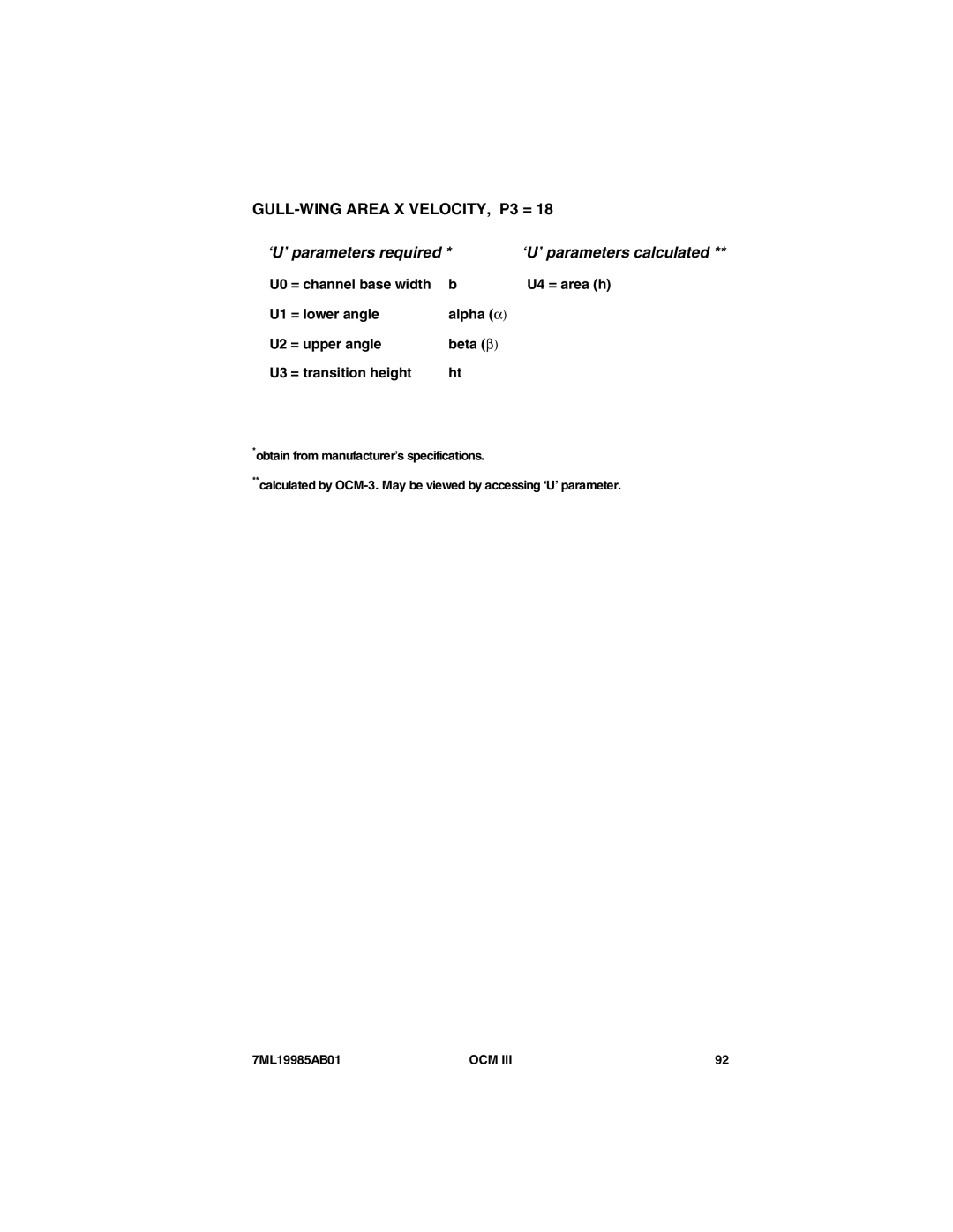 Siemens 7ML19985AB01 instruction manual GULL-WING Area X VELOCITY, P3 = 