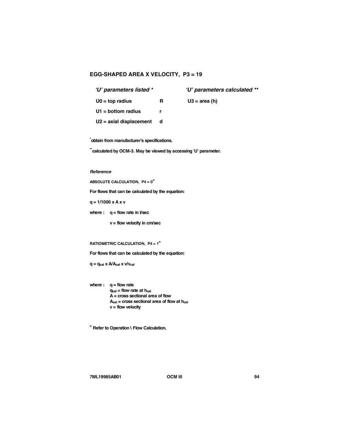 Siemens 7ML19985AB01 instruction manual EGG-SHAPED Area X VELOCITY, P3 = 