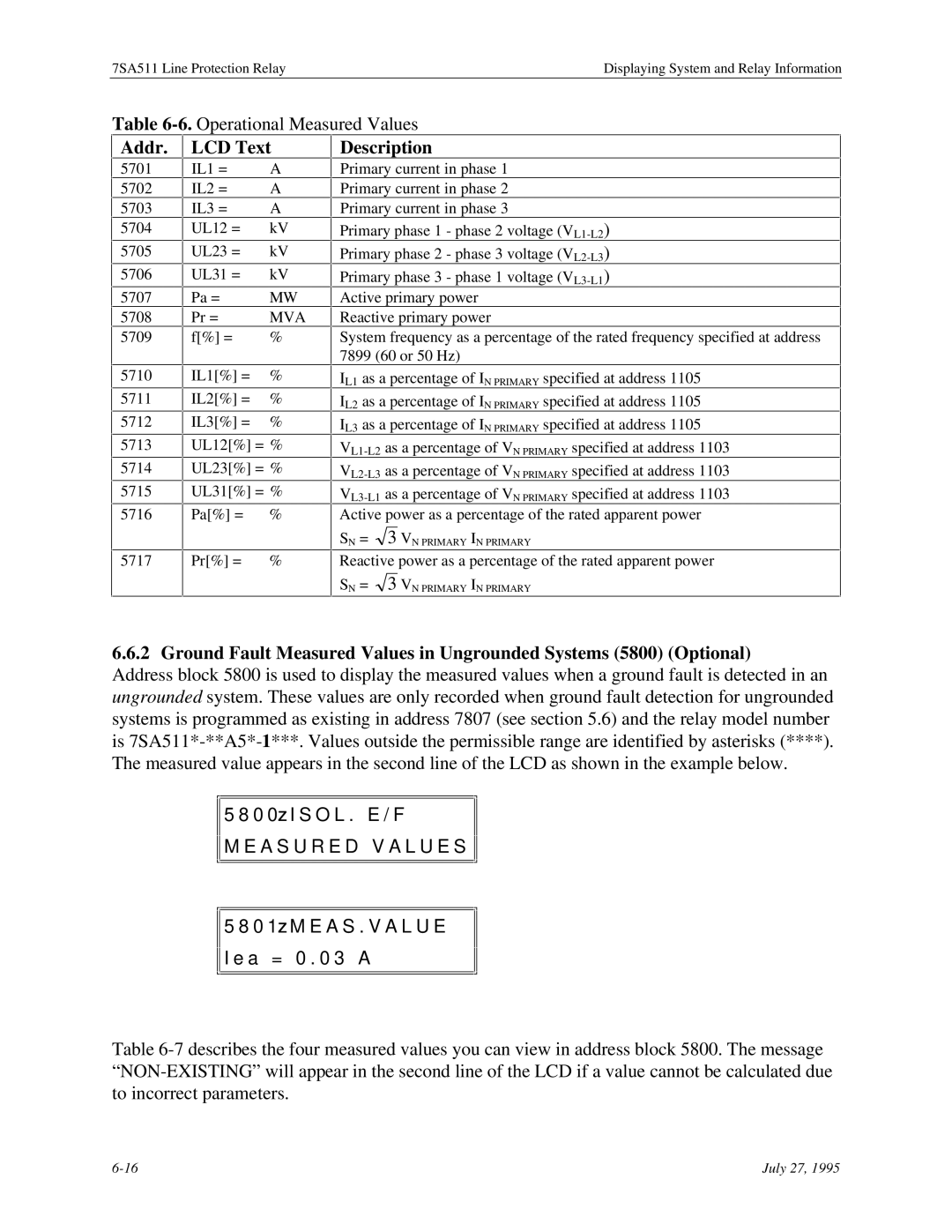 Siemens 7SA511 manual As a percentage of VN Primary specified at address 