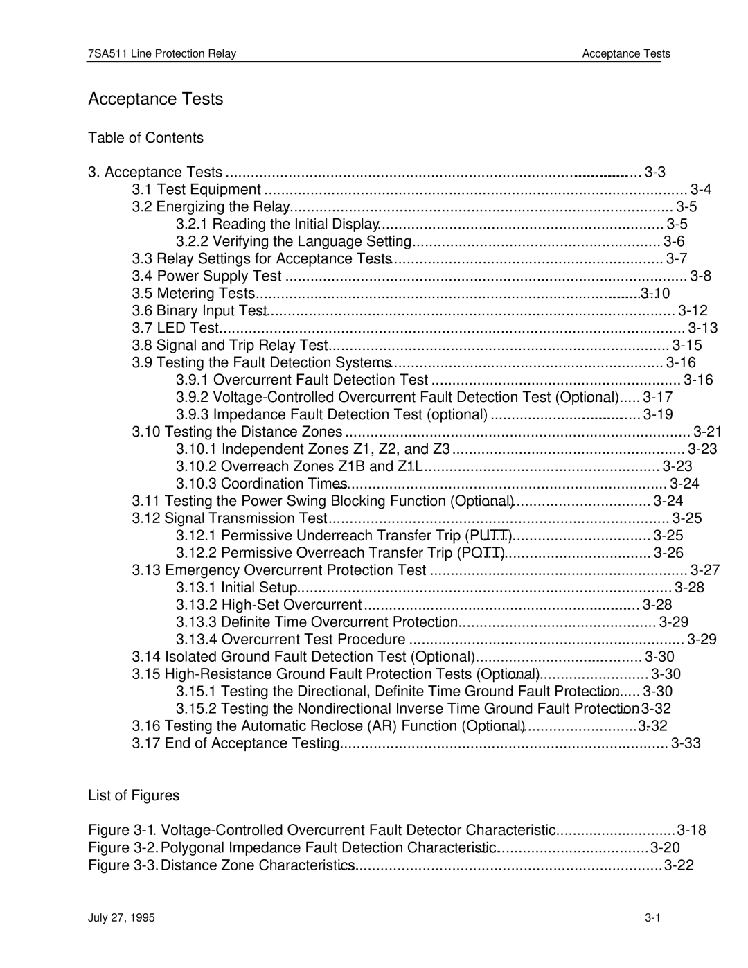 Siemens 7SA511 manual Acceptance Tests 