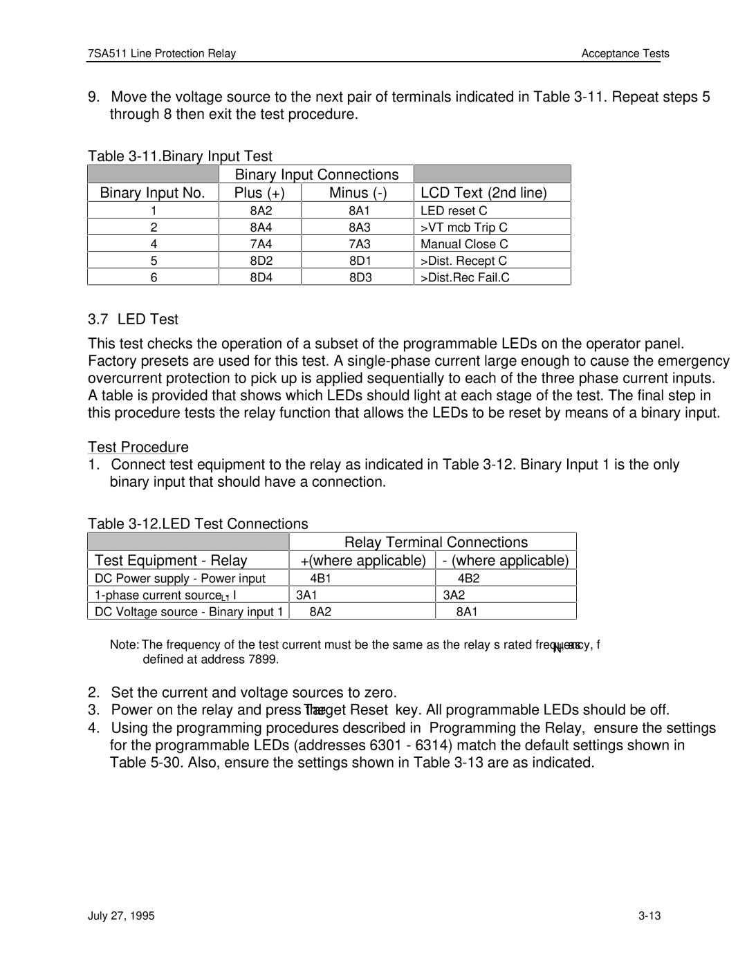 Siemens 7SA511 manual Minus, LED Test 