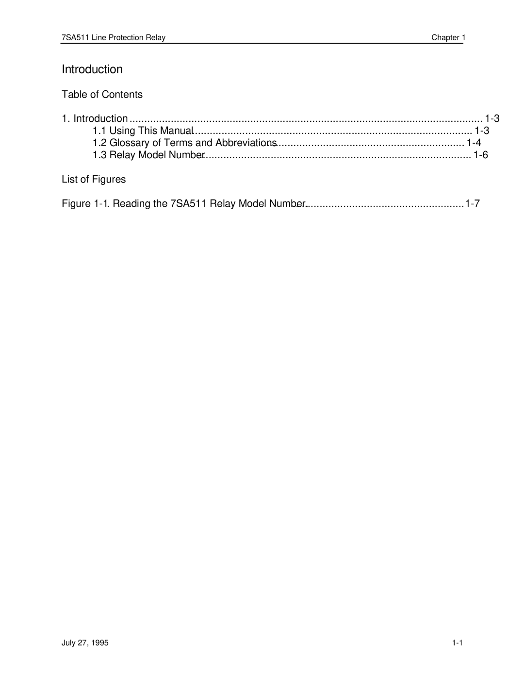 Siemens 7SA511 manual Table of Contents, List of Figures 