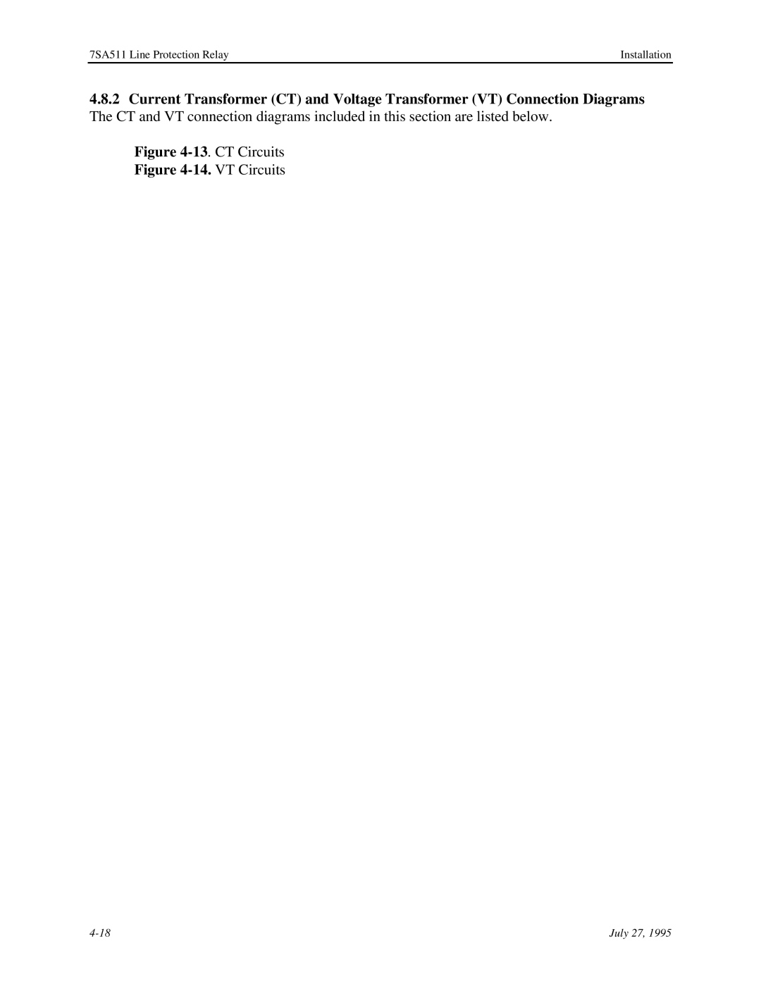 Siemens 7SA511 manual VT Circuits 