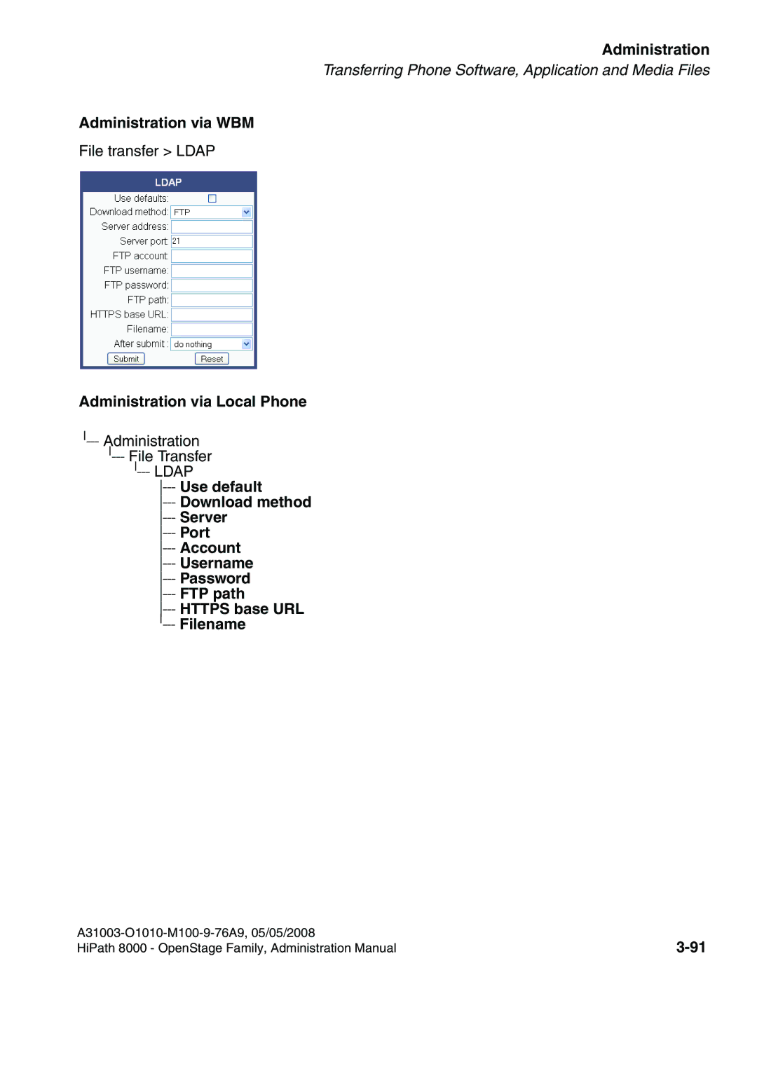 Siemens 60, 80, 40, 20 manual File transfer Ldap 