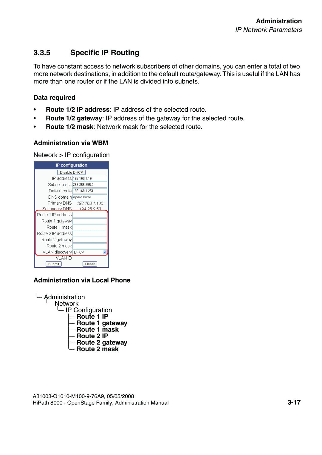 Siemens 20, 80, 60, 40 manual Specific IP Routing 