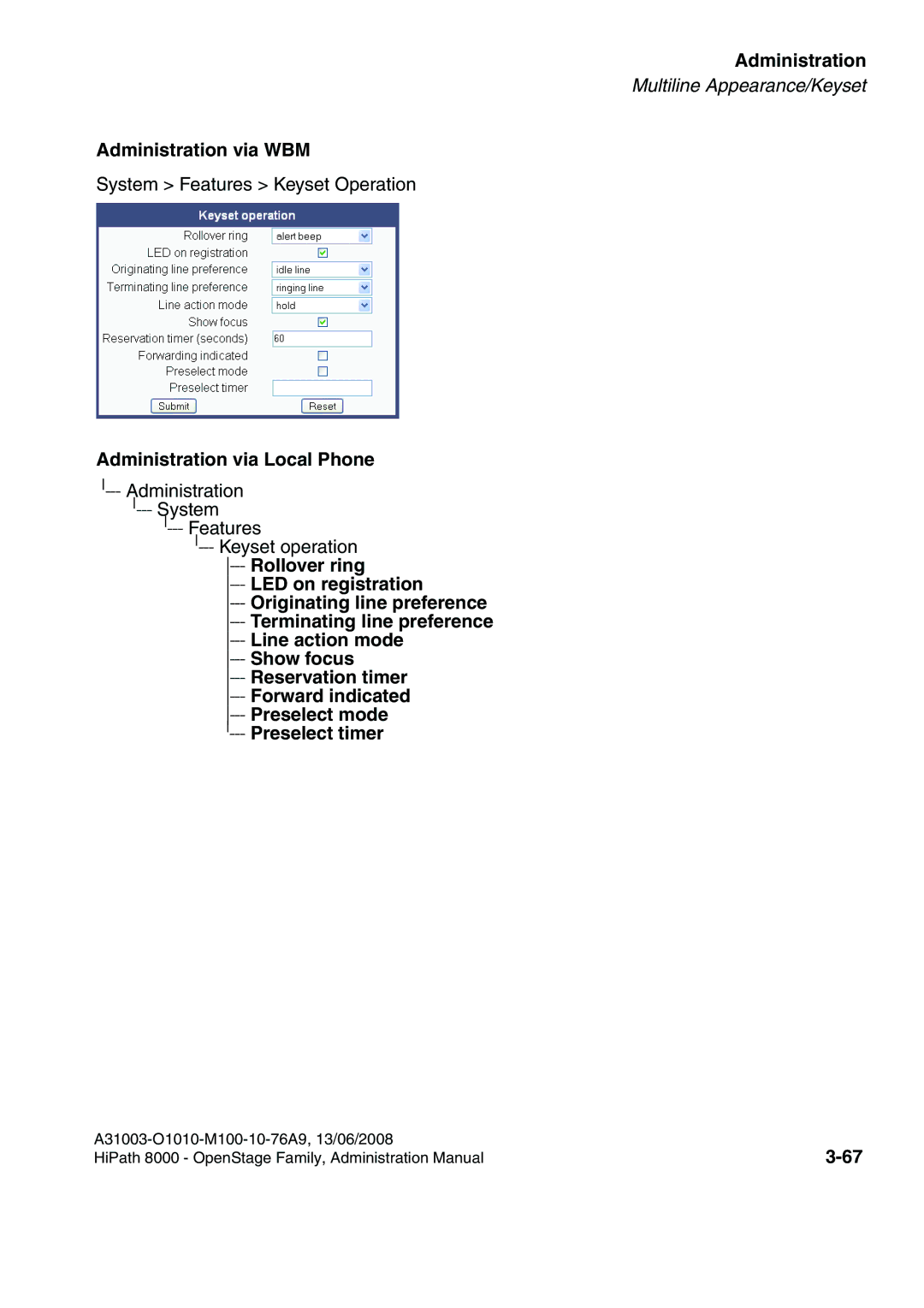 Siemens 8000 manual System Features Keyset Operation 