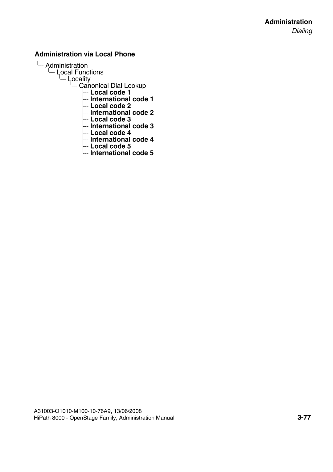 Siemens 8000 manual Administration 