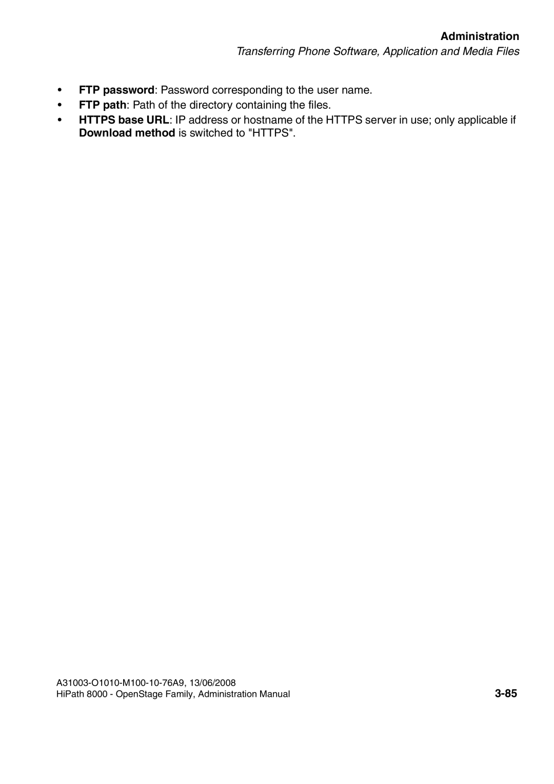 Siemens 8000 manual Administration 