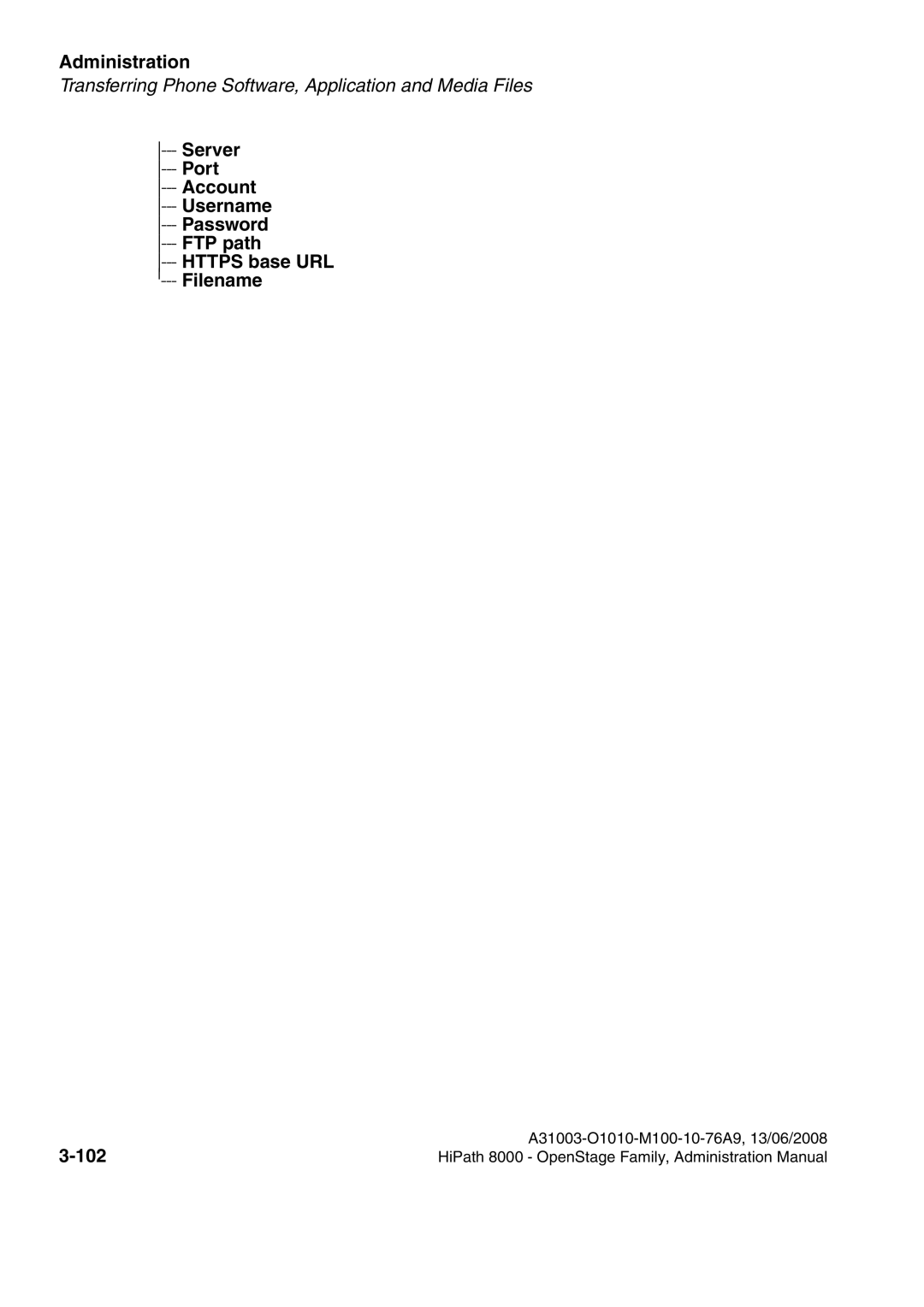 Siemens 8000 manual Administration 