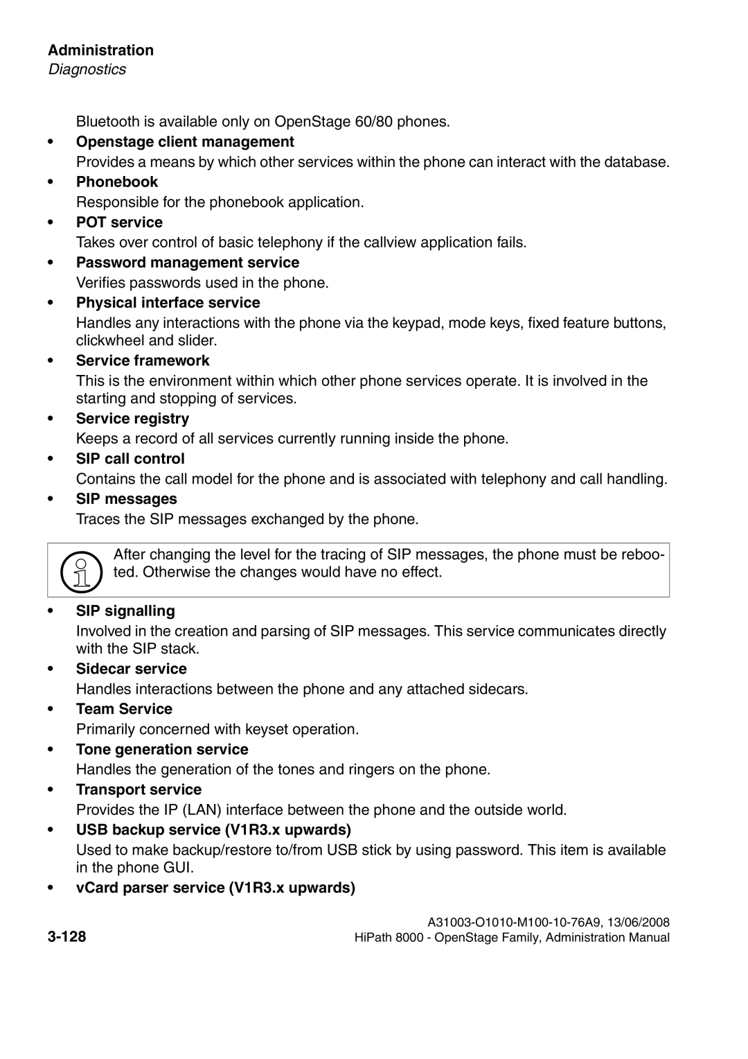 Siemens 8000 manual Openstage client management, Phonebook, POT service, Physical interface service, Service framework 