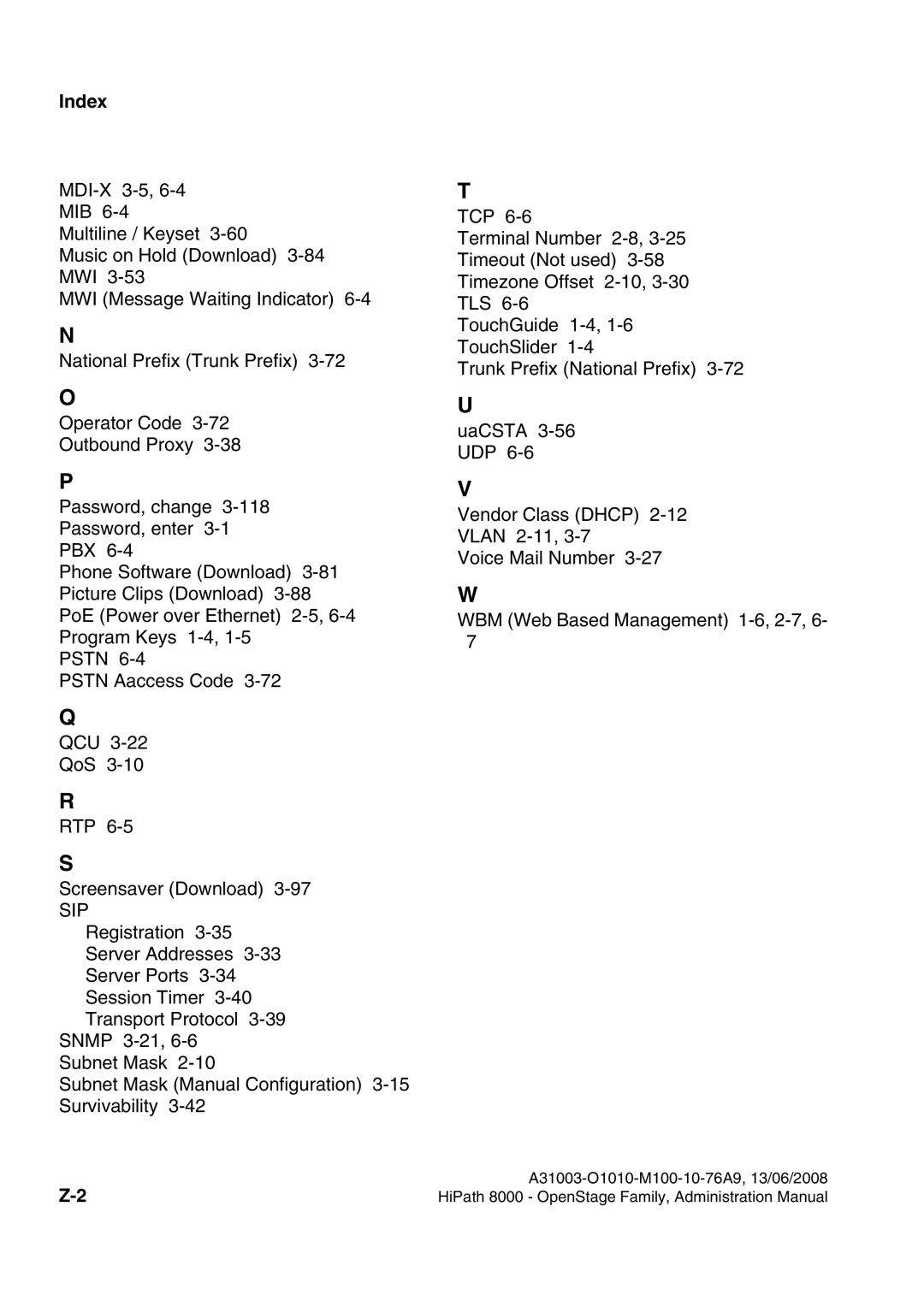 Siemens 8000 manual Sip 