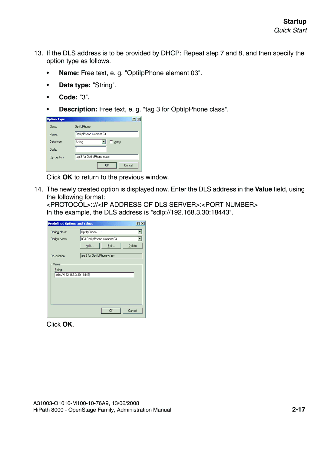 Siemens 8000 manual Startup 