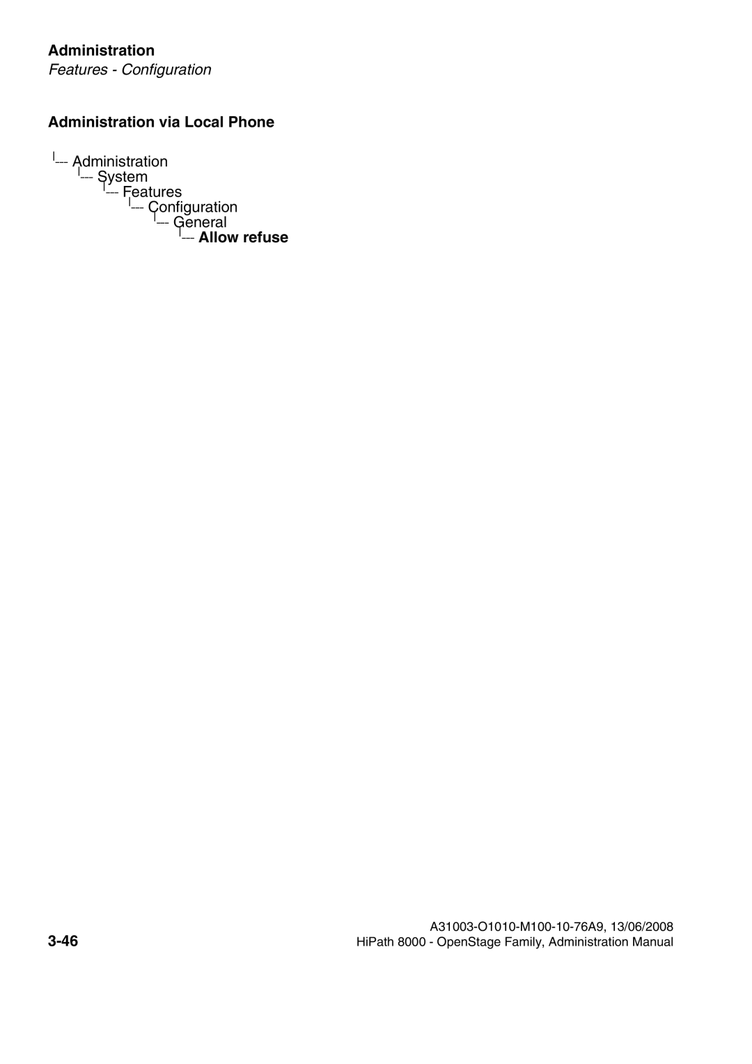 Siemens 8000 manual Allow refuse 