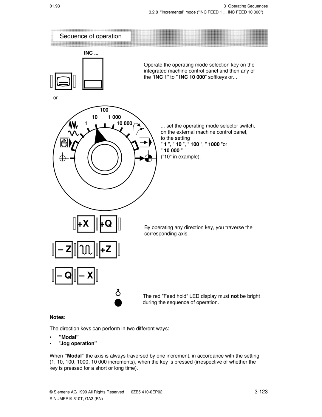 Siemens 810T manual · ºModalº · º Jog operationº, 123 