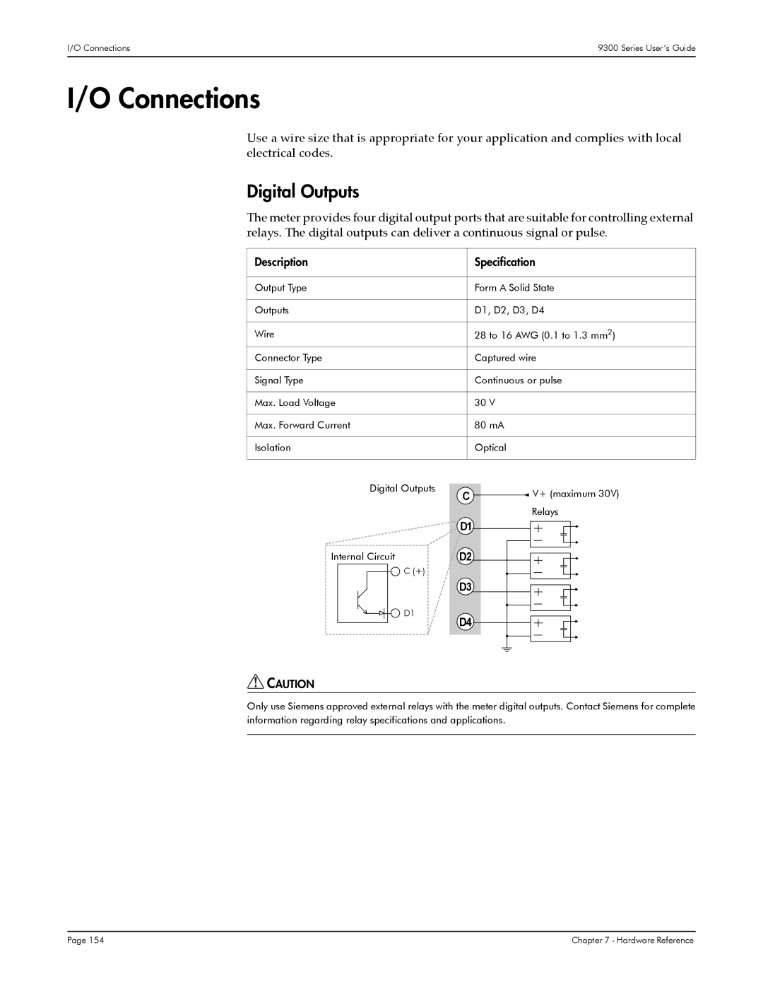 Siemens 9300, 9350, 9330 manual Connections, Description Specification 