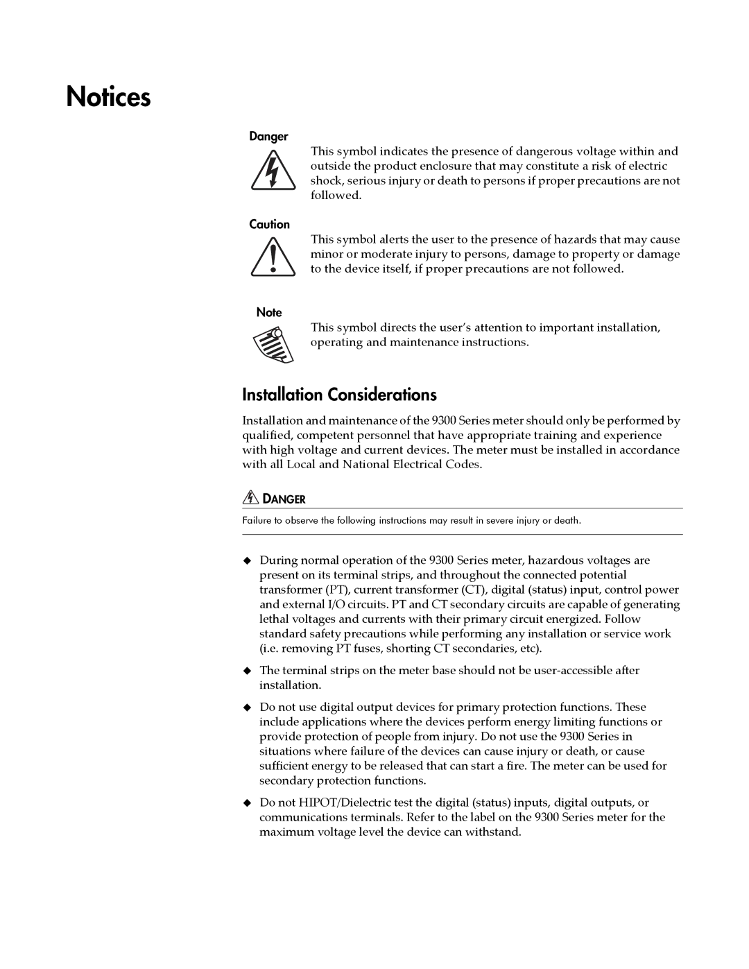 Siemens 9300, 9350, 9330 manual Installation Considerations 