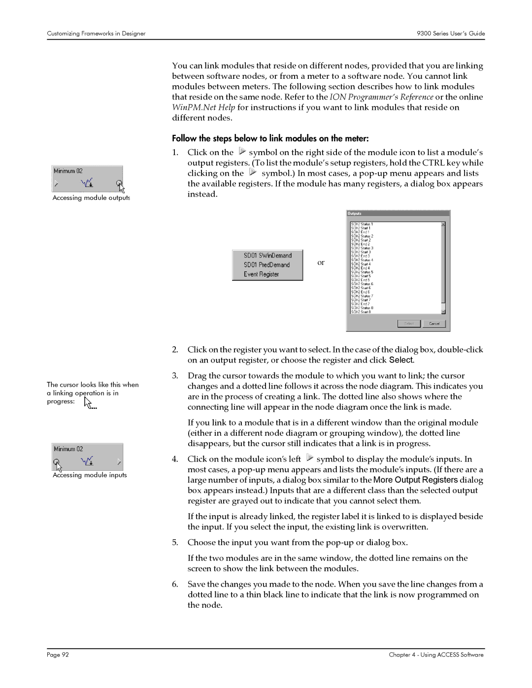 Siemens 9330, 9350, 9300 manual Follow the steps below to link modules on the meter 