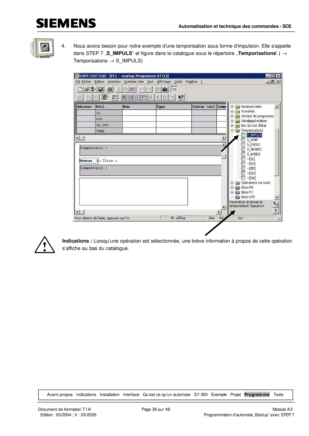 Siemens A3 manual Automatisation et technique des commandes SCE 