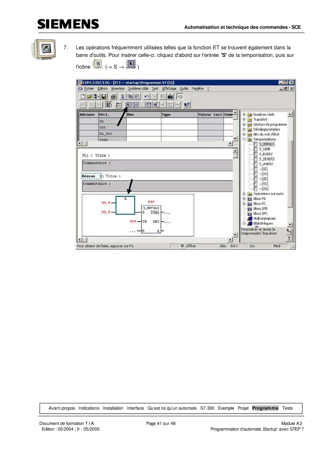 Siemens A3 manual Programme 